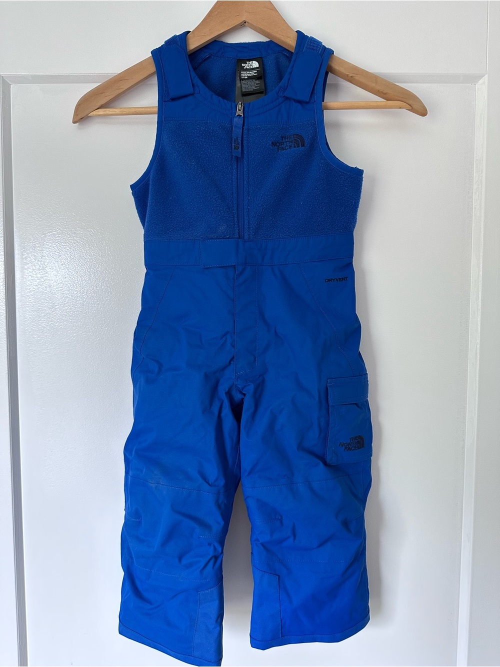 North Face Insulated Bib Kids Snowpant - Bright Cobalt Blue